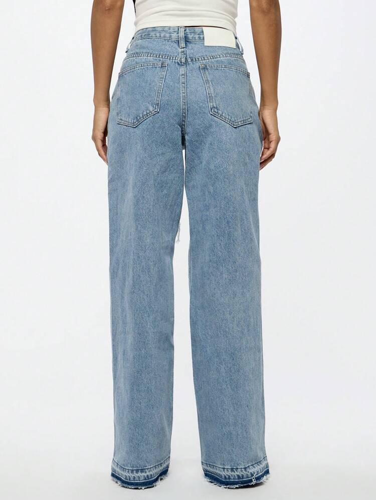 SUMWON WOMEN Jeans délavés droits et amples
