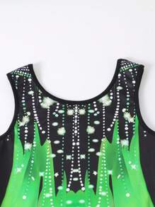 SHEIN Tween Girls Activewear Set - Glitter Dance Dress, Ballet Leotard, Dancewear, Stage Performance, Competition Costume, Tango, Yoga, Jazz, All-In-One Workout Outfit