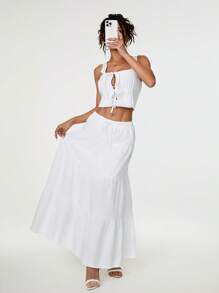 SHEIN PETITE Gonna lunga casual monocromatica