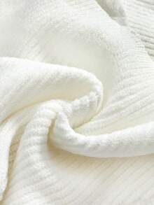 ROMWE Kawaii 秋冬大码蕾丝拼布露肩柔软针织毛衣套装，百搭