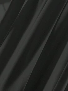 Linhara 2pcs/Set Women Plus Size Solid Color Front Tie Long Sleeve Top And Wide Leg Pants, Casual Outfit Fall Cloth For Women