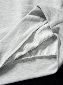 SHEIN Tween Girls Clothes Fall Daily Wear Grey Loose Sweatshirt For Thanksgiving - Grey - View 5