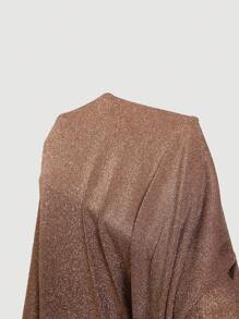 SHEIN MOD Women Brown Pleated Bust Fishtail Hem Long Dress,Beach Women Outfits, New Year Party Dress,New Year Eve Dress,Holiday Dress, Women Dress,Brown New Year,Holiday Party Women Dress,Brown Dress,Formal Dress - Mocha Brown - View 5