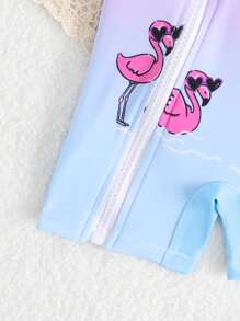 奢华新生儿 3D 火烈鸟风格婴儿泳衣