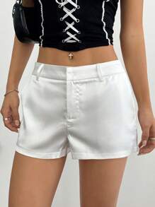 SHEIN Unity 2025 春夏时尚女式超低腰简约纯色休闲短裤