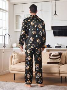 CoupledUp Men's 1set Astronaut Bear Print Pajama Set - Multicolor - View 5