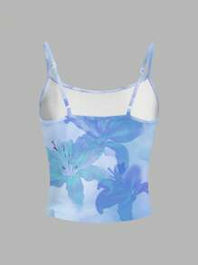 SHEIN EZwear 女士休闲全花卉印花性感吊带背心，适合夏季 - 彩色 - 查看 2