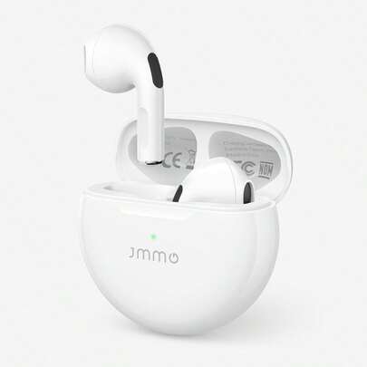 JMMO Écouteurs sans fil avec son premium, jumelage automatique 5.3, écouteurs avec 14 h de temps de jeu, légers, IPX4 étanche, casque sans fil avec micro compatible iPhone Android, écouteur et haut-parleur de jeu, microphone, cadeau de Noël, cadeau de la Saint-Valentin, indispensables pour le camping et les vacances, accessoires de vacances, fournitures de camping