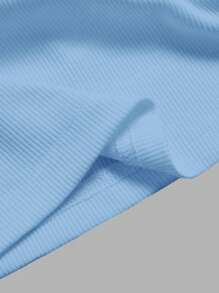 Slaydiva 休闲百搭白色深 U 领工字背心-C - 藍色 - 查看 4