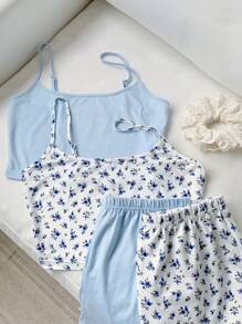 Comfortcana 2 pièces Ensemble débardeur et short décontracté pour la maison
