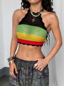 StreetHx Streetwear Women's Multi-Color Off Shoulder Cropped Tank Tops, Sleeveless Knit Camisole For Spring/Summer - Multicolor - View 6