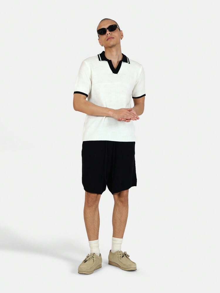 Knit Polo Ribbed Short Sleeve Sweater Co-Ords