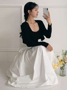 Livesso 女士白色半身裙，四季皆宜 - 白色 - 查看 3