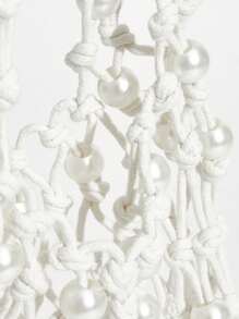 SHEIN SXY 女士度假风格休闲镂空编织单肩包 - 白色 - 查看 6