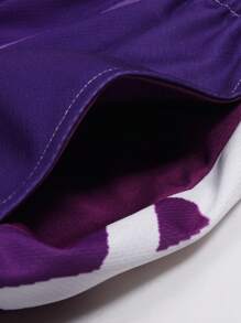 ROMWE MEN Street Life 男士蜘蛛网印花舒适休闲短裤，夏季，万圣节 - 彩色 - 查看 4