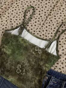 Attitoon 女士复古花卉印花性感吊带背心，休闲夏装 - 彩色 - 查看 2