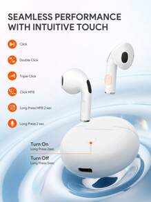 JMMO Auricolari senza fili con suono premium, accoppiamento automatico 5.3, auricolari senza fili con 14 ore di autonomia, leggeri, impermeabili IPX4, con microfono, compatibili con iPhone e Android, adatti per il gaming, altoparlante, regalo perfetto per San Valentino, Natale, vacanze, campeggio ed essenziali per l'autunno e l'inverno