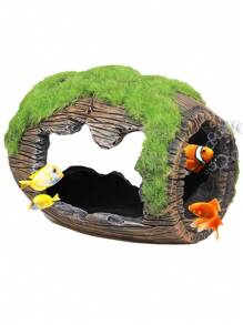 SHEIN 1pc Fish Tank Decoration Hideout Cave Aquarium Ornament Shrimp House And Bass Hiding Nest