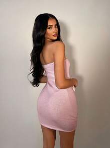 SHEIN BAE Women Sexy Minimalist Summer Dress - Pink - View 2
