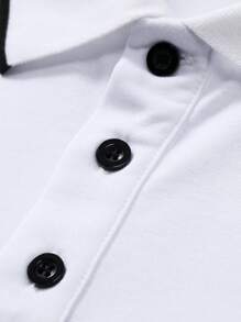 Manfinity Homme 男士休闲撞色条纹短袖 Polo 衫