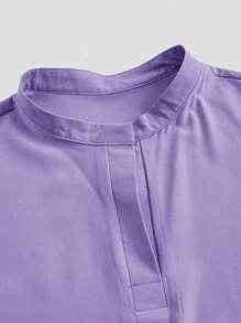 TaskEZ Bộ đồng phục phẫu thuật quần ngắn tay màu trơn - Màu tím - Xem 8