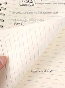 1pc 80 Pages Thick Student Notebook With Simple Design, Available In A5/B5/A4 Sizes And With Horizontal Lines,Wire Bound Modern Portable Notebook - White - View 5