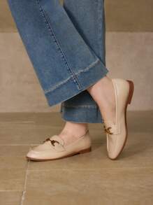 MOTF PREMIUM 休闲舒适百搭女式平底乐福鞋 - 杏色 - 查看 3