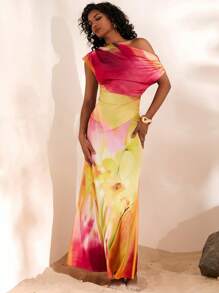 Opulessa 2 件套：女式纯色编织斜领上衣和高腰鱼尾下摆裙子