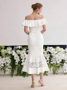 MOTF Soiréza FLORAL EMBROIDERY MERMAID HEM DRESS