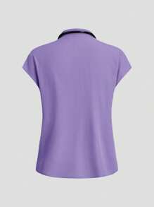 TaskEZ Bộ đồng phục phẫu thuật quần ngắn tay màu trơn - Màu tím - Xem 10