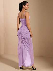 SHEIN BAE Abito bustier aderente con volant eleganti