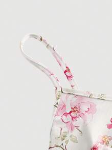 SHEIN MOD Casual Minimalist Empire Waist Ruched Hem Spaghetti Strap Floral Print Long Dress Boho Suitable For Going Out Chic Dress - Multicolor - View 4