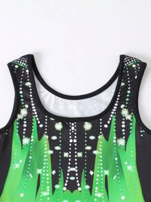 SHEIN Tween Girls Activewear Set - Glitter Dance Dress, Ballet Leotard, Dancewear, Stage Performance, Competition Costume, Tango, Yoga, Jazz, All-In-One Workout Outfit
