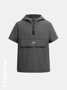 2 sztuki/zestaw chłopięcy bluza z kapturem, kurtka z zamkiem błyskawicznym i jednolity zestaw szortów, modny strój codzienny do codziennego noszenia, wiosna/lato