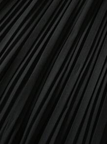 Sparklyn Tween Girl Asymmetrical Pleated Skirt - Black - View 4