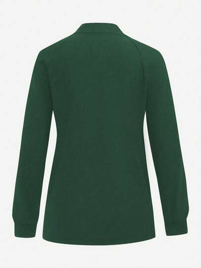 TaskEZ Chaqueta de uniforme de enfermería con múltiples bolsillos de manga larga de unicolor