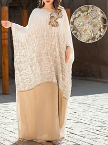 Layrah Áo choàng dài thêu, thời trang tối giản, trang phục thường ngày, Kaftan & Jalabiya, khiêm tốn - Nhiều màu - Xem 2