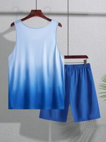 Manfinity RSRT Conjunto de top de tirantes y shorts de moda sencilla para hombre, apropiado para ropa de playa de verano