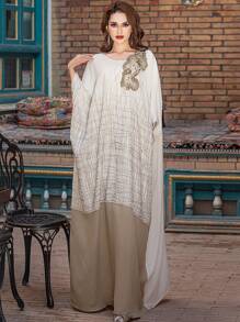 Layrah Áo choàng dài thêu, thời trang tối giản, trang phục thường ngày, Kaftan & Jalabiya, khiêm tốn - Nhiều màu - Xem 7
