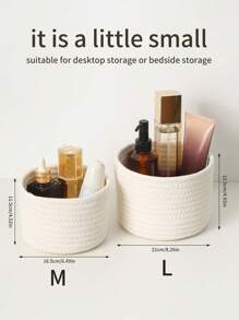 1pc Small Rope Storage Basket Handmade Small Item Storage Box Desktop Storage Basket Storage Basket Hand-Woven Storage Box Can Hold Keys, Wallets