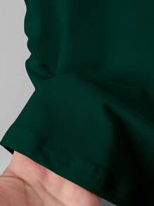 Sparklyn 青少年女孩休闲百搭字母印花短袖 T 恤 - 墨綠色 - 查看 4