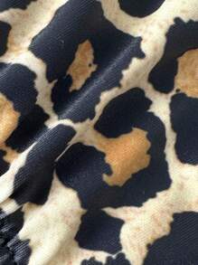 Swim Vcay 女士豹纹随机印花性感细肩带金属首饰比基尼套装，海滩夏季装 - 彩色 - 查看 6