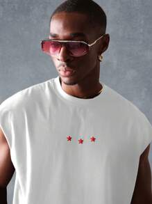 SUMWON Modern Artistic Statement Tank Top Sleeveless Crop Top Urban Poetry Print Summer Athletic Workout Performance Vest Street Fashion Festival Concert - White - View 6