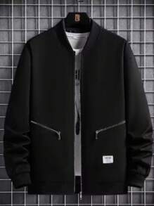 Manfinity Dauomo Casual Minimalist Zipper Front Hooded Men's Sweatshirt