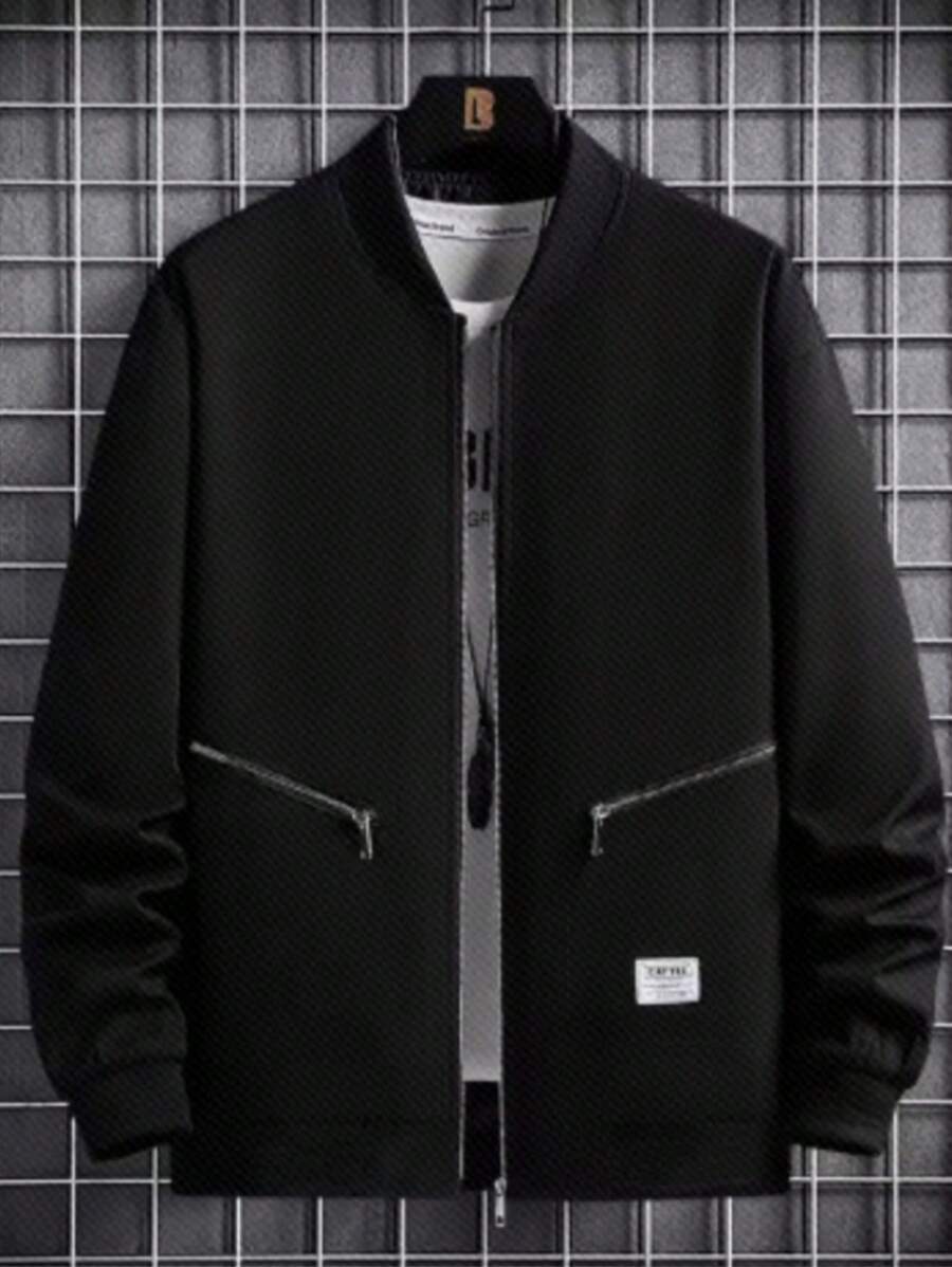 Manfinity Dauomo Casual Minimalist Zipper Front Hooded Men's Sweatshirt