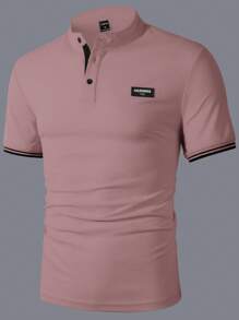 Manfinity Homme 男式休闲百搭简约修边 Polo 衫 - 粉色 - 查看 4