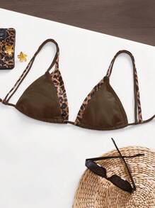 SHEIN ICON 女士比基尼上衣 - 棕色 - 查看 8