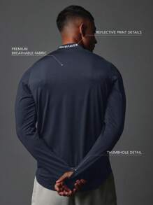 SUMWON Athletic Performance Long Sleeve Mock Neck Training Top With Thumbholes, Moisture Wicking Compression Sport Base Layer For Running Gym Workout, Modern Fitness Athleisure Wear
