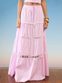 SHE(IN) BRASIL 净色吊带背心和抽绳腰裙 - 粉色 - 查看 4