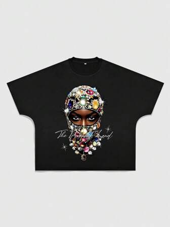 Street Life Herren lose Figuren Muster Rundhals Kurzarm Lässig T-Shirt